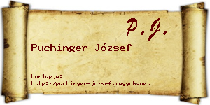 Puchinger József névjegykártya